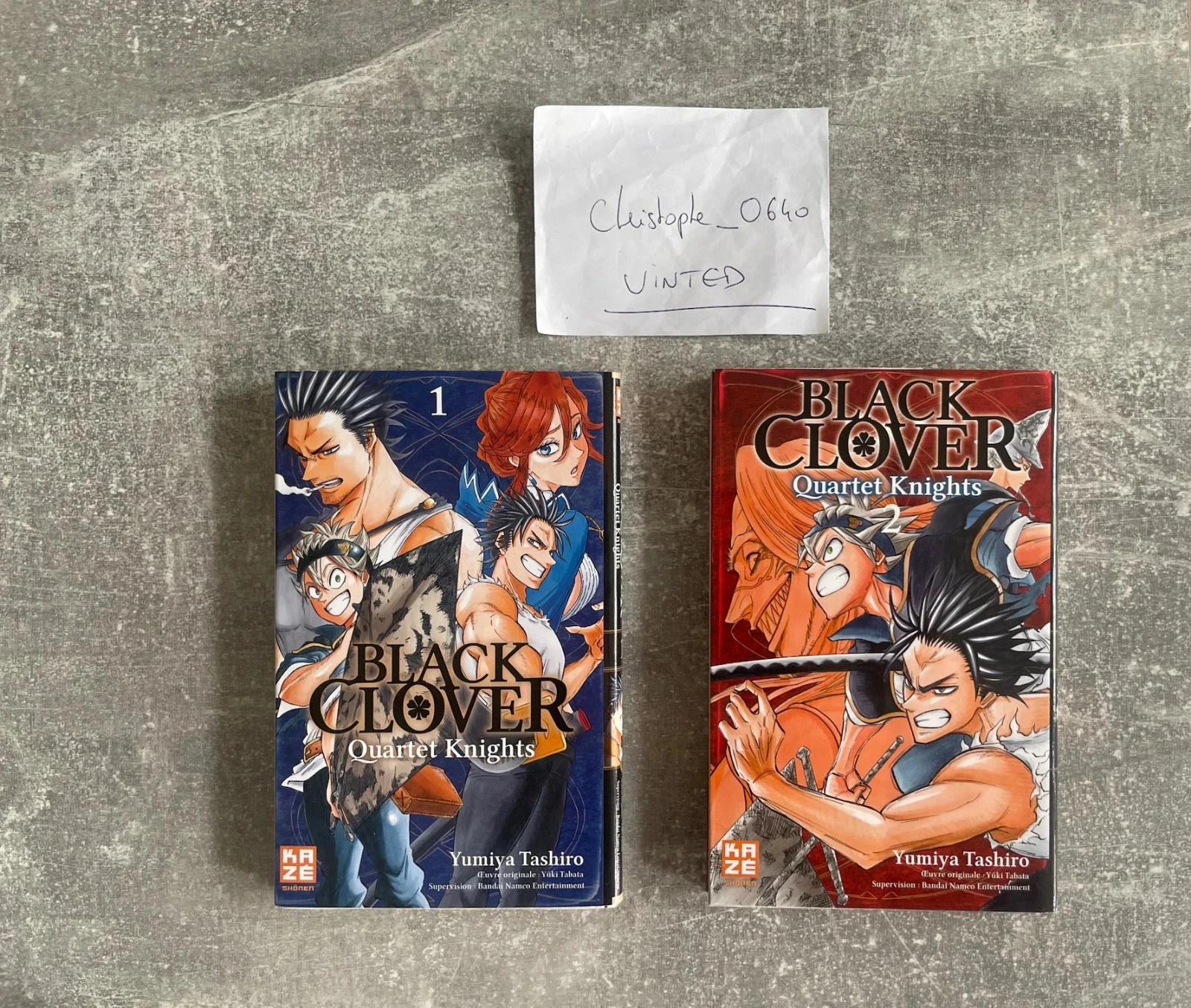 Lot de 2 mangas Black Clover quartet night tome 1 et 2 en version française.
